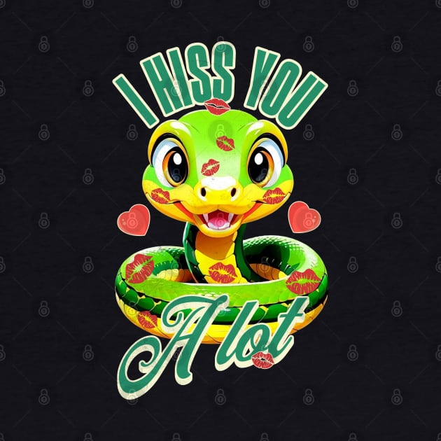 Cute Snakes Kisses I Hiss You A Lot for Snakes Puns Lover by alcoshirts